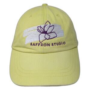 Saffron Studio Slideback Baseball Cap Yellow One Size Adjustable 6 Panel Adams